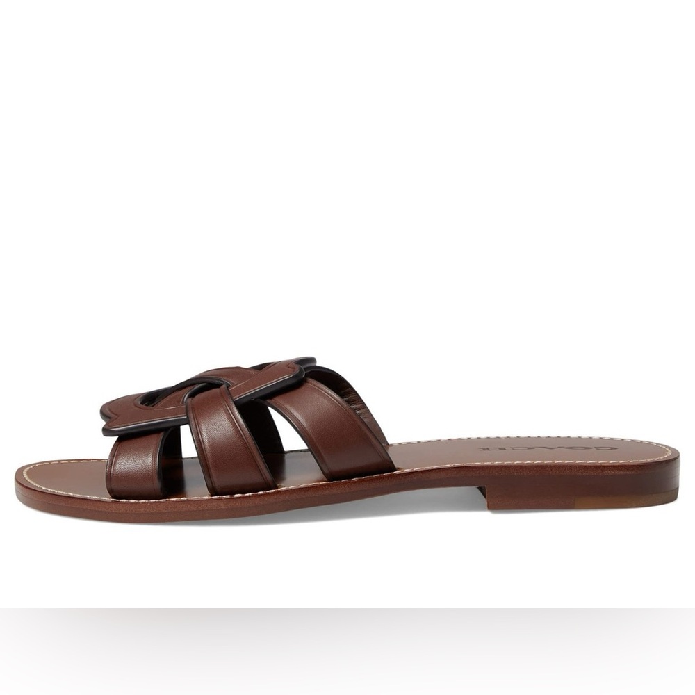 Coach Issa C Emblem Leather Slide Sandals Sz 5.5 NIB - Picture 7 of 9